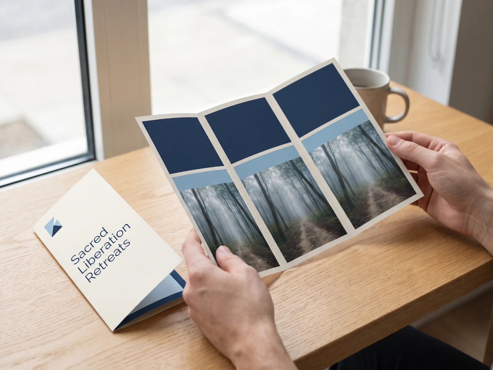 Brochures held in hand