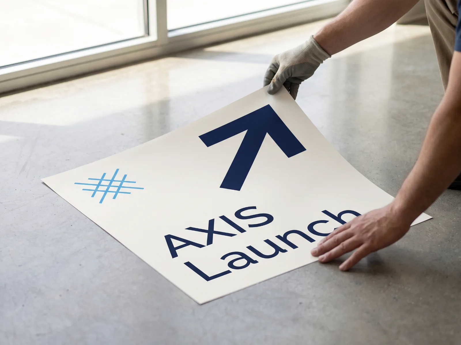 Floor Graphics held in hand